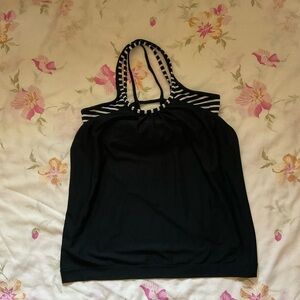Athleta Black and White Striped Tank Top